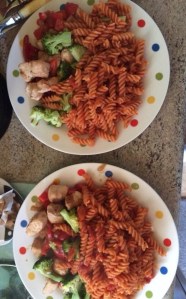 Chicken, tomato pasta bake