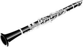 Photo of a black and silver clarinet