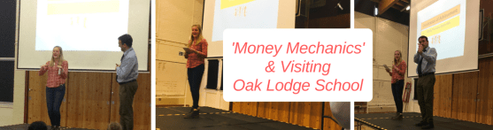 Three pictures of Deafie Blogger on stage giving a speech. The first and last photo with an interpreter signing what I am saying