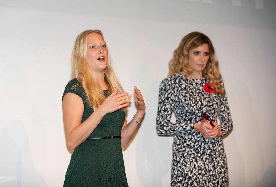 Giving my speech, I have an open mouth, using my hands to talk, facing the audience