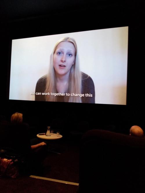 Photo of me on the screen which I am talking in a video about my campaign