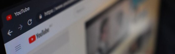 YouTube webpage on a screen shot from an angle